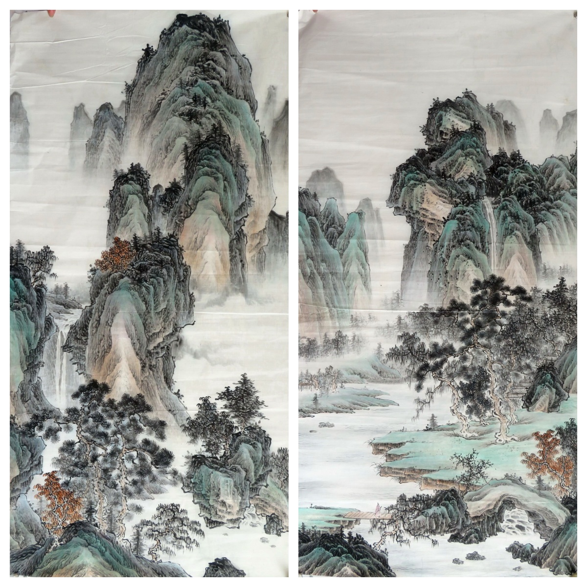 8墨锦轩中堂精品装饰国画纯手绘收藏仿古字画四尺山水画已裱片