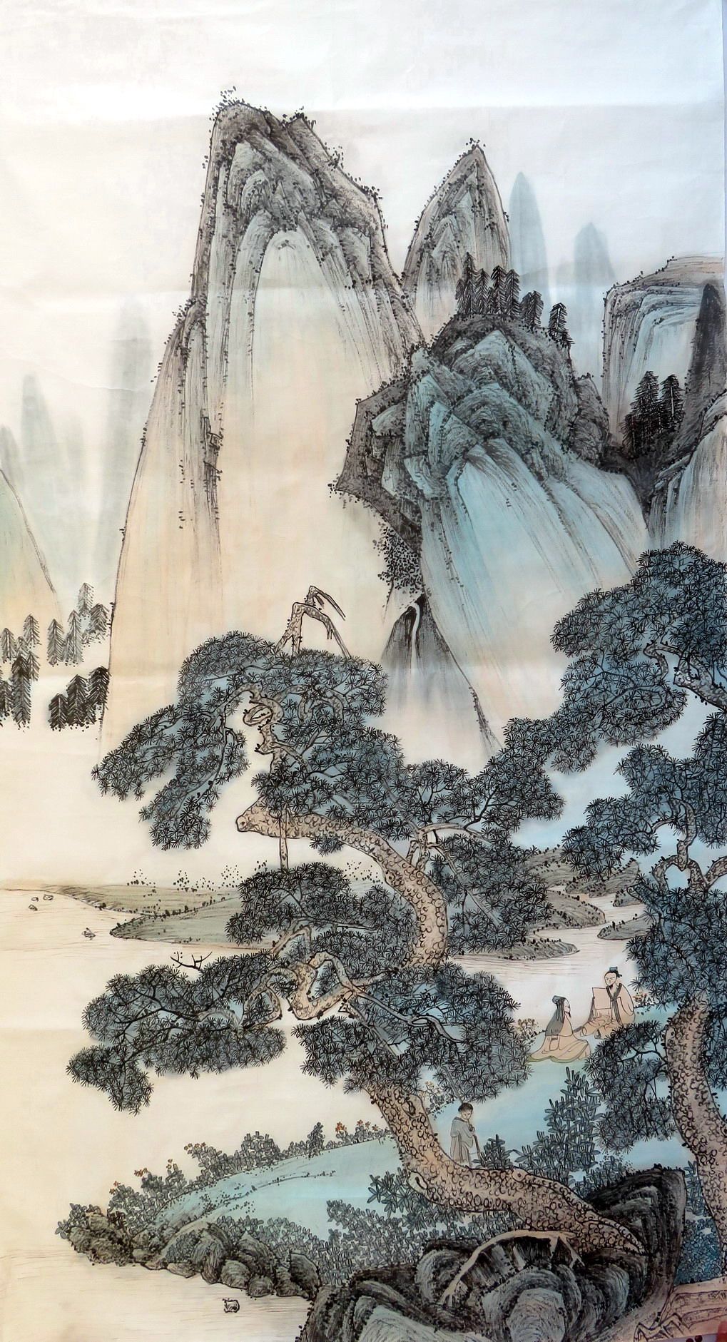 【8墨锦轩】竖幅装饰国画纯手绘六尺山水画仿古宣纸挂画ah1060605