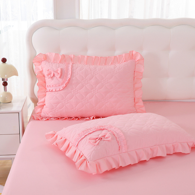 紫雯绗缝夹棉加厚枕头套一对