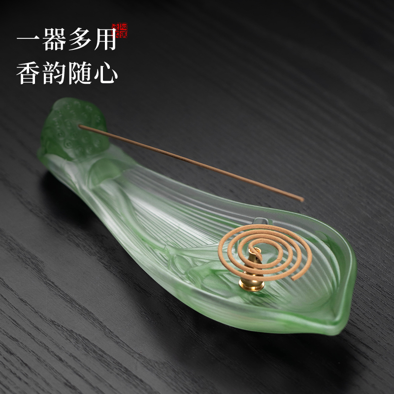 琉璃莲花卧香炉家用室内线香炉