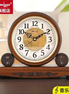 新中式现代轻奢实木座钟客厅大号复古钟表家居装饰艺术时钟摆件
