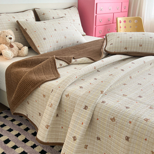 一面全棉一面加绒床盖单件冬季加厚双面可用牛奶绒纯棉榻榻米床单