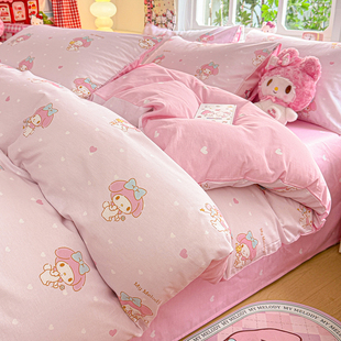 2026新款 三丽鸥全棉纯棉印花四件套单双人春夏学生宿舍三件套套件