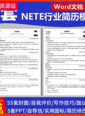 W185黑白简约互联网IT程序员.NET行业word个人求职一页纸简历模板