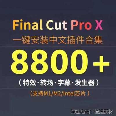 FCPX插件合集转场字幕磨皮效果调色支持Final cut pro10.5支持M1