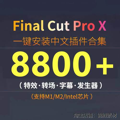 FCPX插件合集转场字幕磨皮效果调色支持Final cut pro10.5支持M1