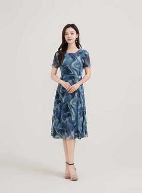 琳丹乐2024年夏季新款设计感小众修腰连衣裙法式气质显瘦48083