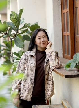 丹同款 琳丹乐2025秋冬新品卡其花休闲外套59014搭毛呢裤59020