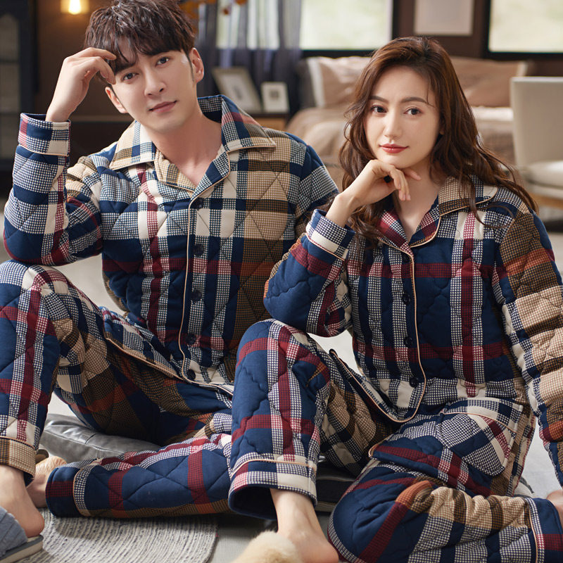 圆人情侣睡衣秋冬季女纯棉夹棉中年格子新款2025加厚男家居服套装,女士内衣/男士内衣/家居服,睡衣/家居服套装,淘宝优惠券,粉丝福利购,淘宝优惠卷