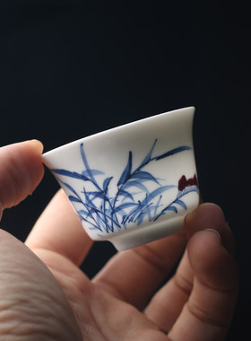 薄胎手绘釉下彩功夫茶杯