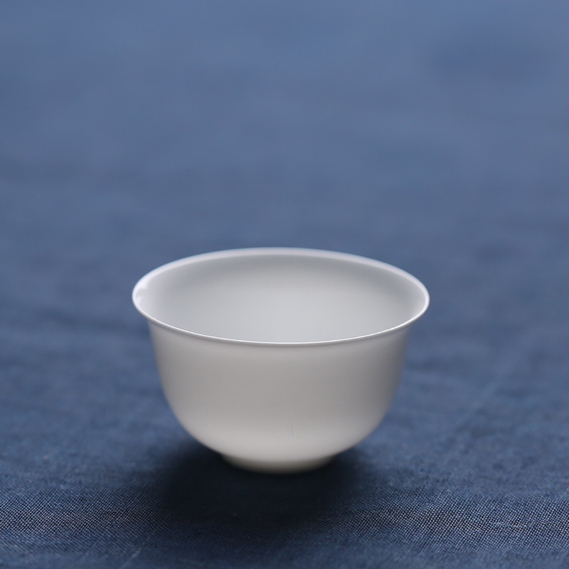 中式高温骨瓷纯白薄透光功夫茶杯