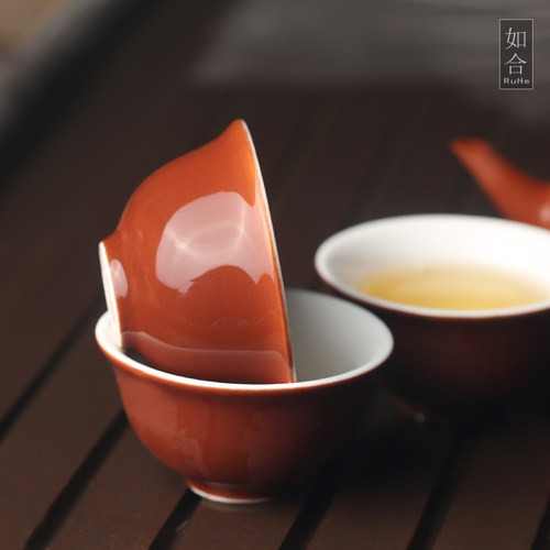 如合 潮汕地区功夫茶杯可养品茗小号功夫茶杯高温陶瓷反口若深杯 - 封面