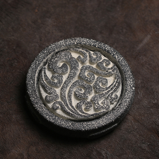 耐热实心复古做旧水泥汉砖圆形壶垫壶承炭炉底座煮水壶垫隔热防烫