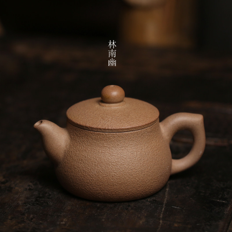 潮州老田泥朱泥手工壶林南幽大开口宽口壶功夫茶壶茶具易养易下茶 - 实物图