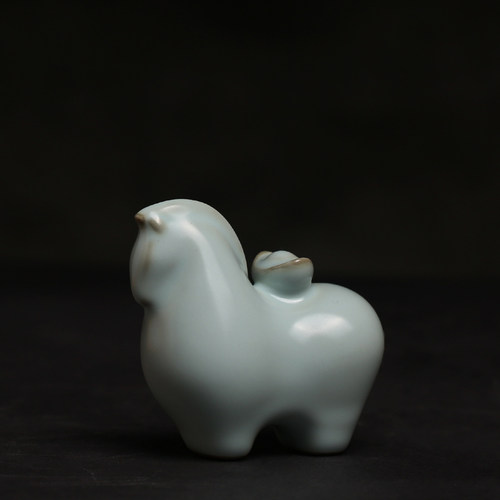 茶宠汝窑可养开片马上有钱茶宠