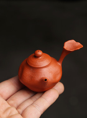 潮州朱泥迷你袖珍壶纯手工茶壶