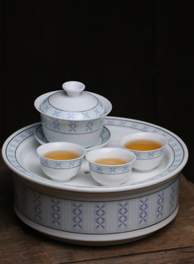 80年代枫溪麦穗陶瓷釉下彩茶具