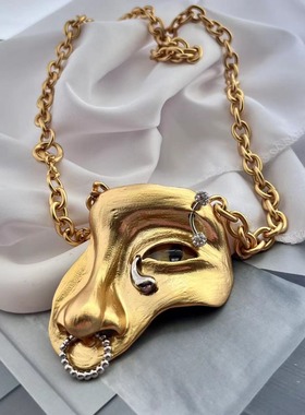 欧美火爆夏帕瑞丽Schiaparelli恶魔之眼中古眼睛项链重工高品质