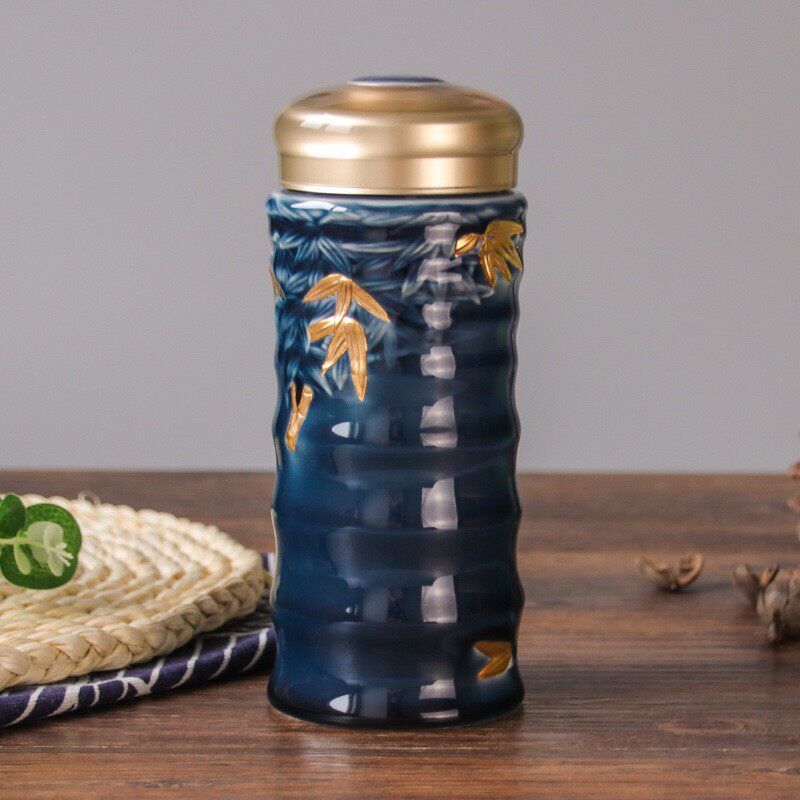 乾唐轩活瓷杯鎏金陶瓷商务礼品杯