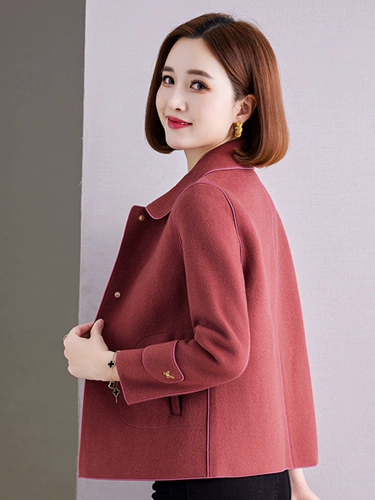 Осенняя элитная куртка, модное двусторонное шерстяное шерстяное пальто для матери, для среднего возраста, в западном стиле