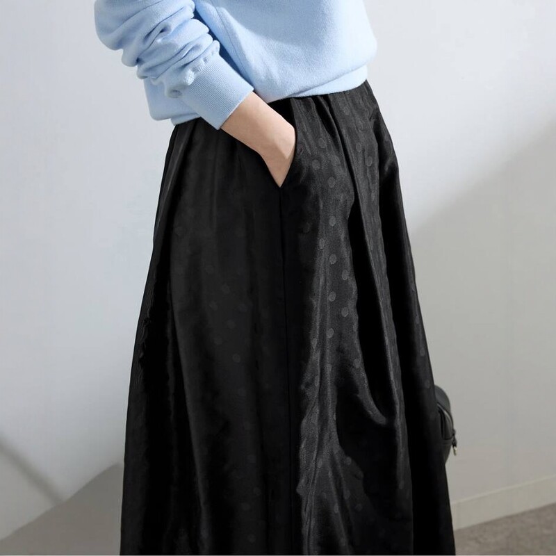 日代 IENA Jacquard Flare Skirt 26SS 圆点提花褶裥喇叭半身裙