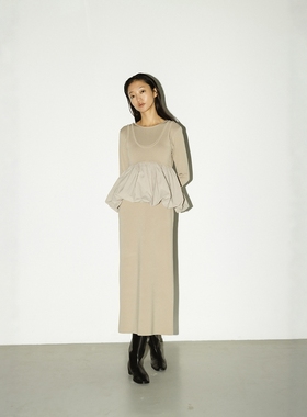日代 STYLEMIXER knit dress 25AW 两件式灯笼裙摆针织连衣裙