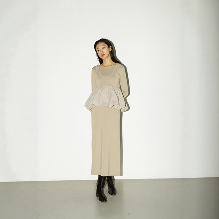 日代 STYLEMIXER knit dress 25AW 两件式灯笼裙摆针织连衣裙