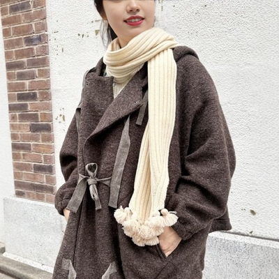 BEAMSBOY保暖流苏罗纹围巾