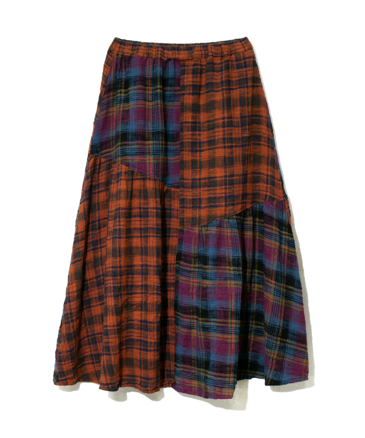 日代 go slow caravan Check Tiered Skirt 23AW 格纹叠层半身裙