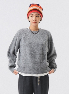 日代 BEAMS BOY× Nor'Easterly 25AW 长绒羊毛圆领毛绒针织衫