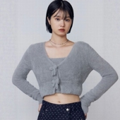 Shaggy 25AW Compact EMODA Ribbon Twin 毛绒两件套背心针织开衫