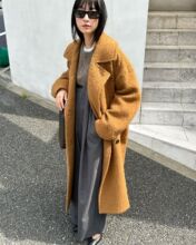 日代 CLANE SHORT SHAGGY OVER COAT 23AW 经典宽松羊毛毛绒大衣