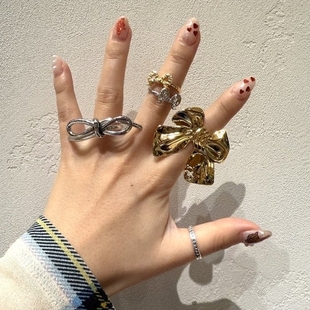日代 Ray BEAMS Wide Big Ribbon Ring 25SS 蝴蝶结丝带造型戒指