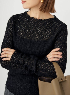 日代 IENA Lace Bottleneck Pullover 25AW 日本制蕾丝长袖上衣
