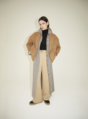 日代 SuzuHirose×CLANE MIX COLOR COAT 25SS 粗花呢翻领外套