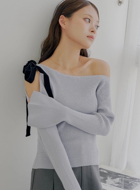日代 Chico One-shoulder ribbed knit 25AW 优雅单肩罗纹针织衫