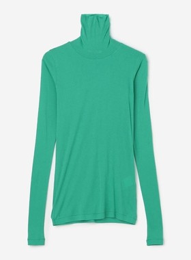 日代 AURALEE SHEER RIB TURTLE  L/S T 25AW 罗纹高领长袖T恤