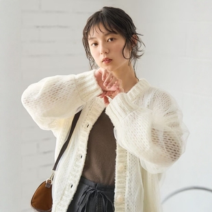 STORE Tulle 薄纱拼接针织开衫 FREAK 25AW Knit 日代 Layered