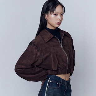EMODA 25AW Faux blouson 百搭系带仿麂皮拉链夹克 suede 日代