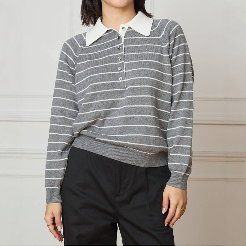 日代 IENA LA BOUCLE Striped Rugby Shirt Knit 26SS 条纹针织衫