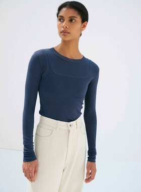 日代 AURALEE HIGH GAUGE SHEER RIB L/S TEE 26SS 长绒棉长袖T恤