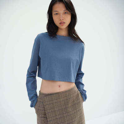 AURALEE休闲针织圆领长袖T恤