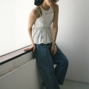 STYLEMIXER 25SS Peplum top 甜美荷叶边吊带背心上体 cami 日代