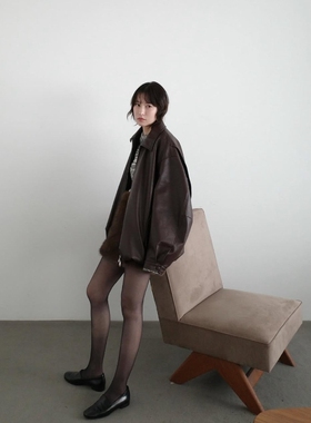 日代 CLANE LEATHER BALLOON JACKET 25AW 人造革拉链夹克外套