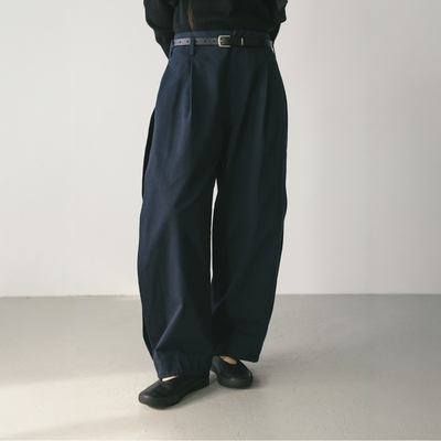 STYLEMIXER深褶棉质斜纹休闲裤