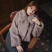 Herlipto 25AW Winter Faux 日代 Coat Love Fur 翻领毛呢外套