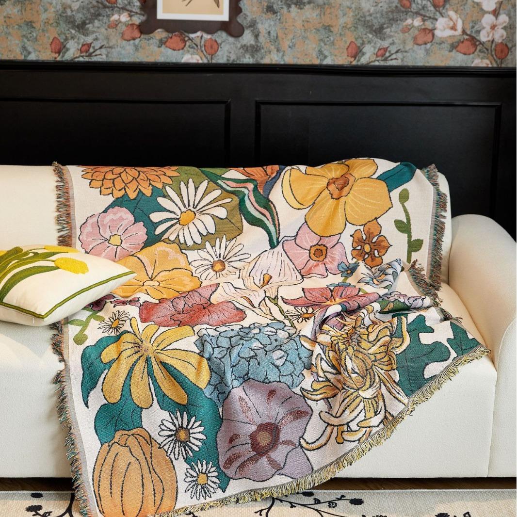 复古美式四季通用沙发毯轻奢高级