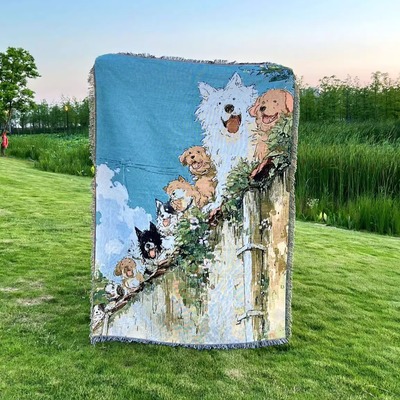 韩国博主装饰挂毯狗狗乐园盖毯