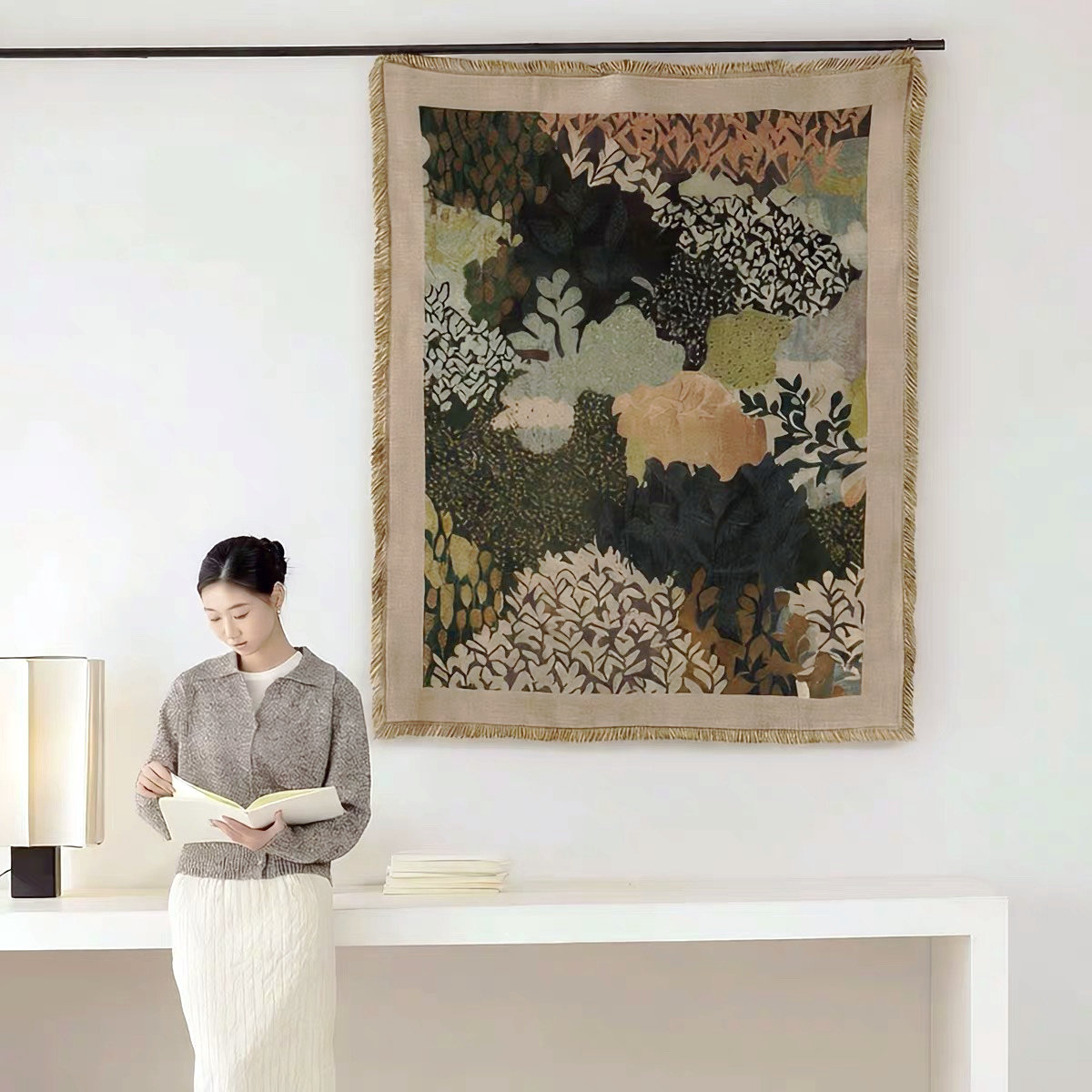 艺术油画风沙发毯花卉新古典挂毯