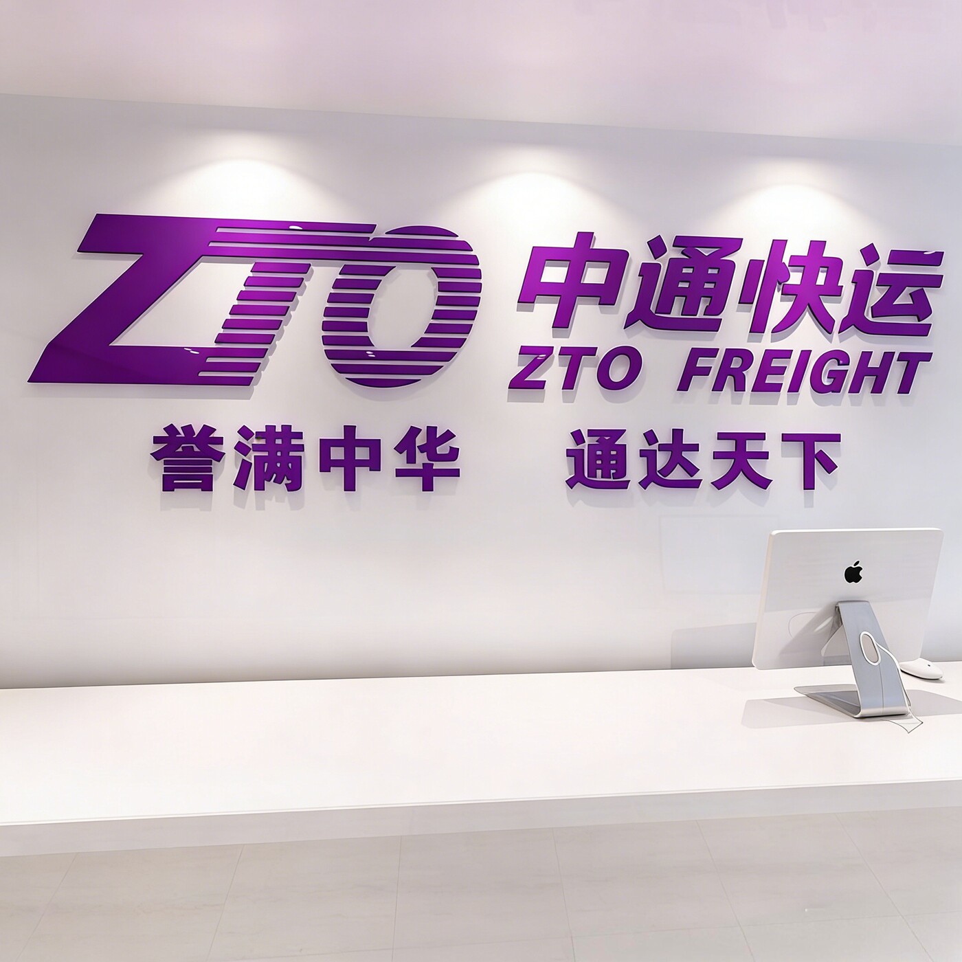 中通快运logo标志亚克力立体墙贴